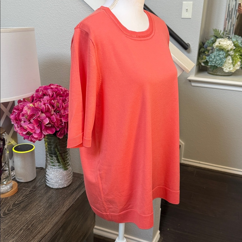Chico’s Crewneck Pullover Sweater in Melon Mambo - Picture 10 of 13